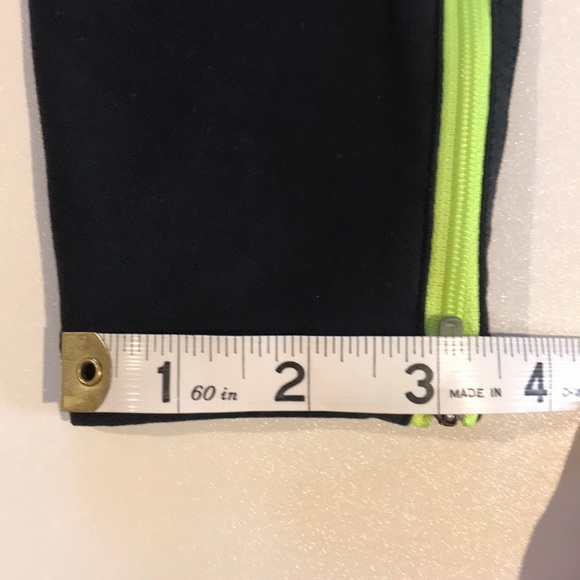 Nike Black Leggings Small S Dri-fit Neon Zipper - Picture 6 of 10